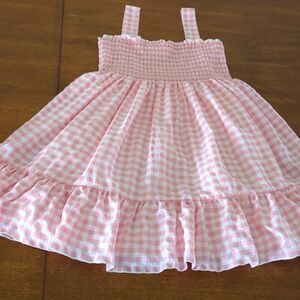 Girls Holly Hastie London Ana Smocked Gingham Dress pink  100%cotton  9-10Y EUC